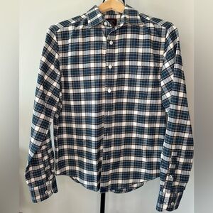 UNTUCKit Men’s Plaid Soft Cotton Flannel Shirt- Size Small, Slim Fit Men’s